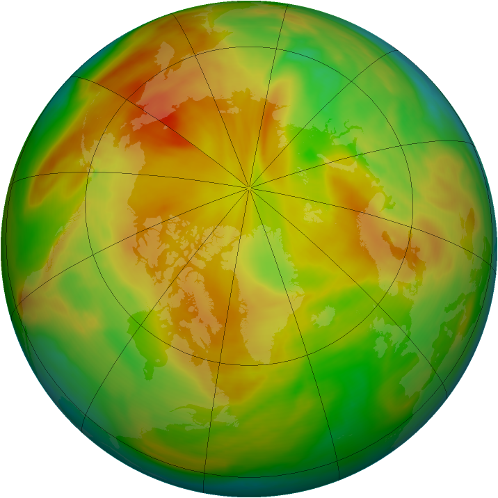Arctic ozone map for 20 April 2007